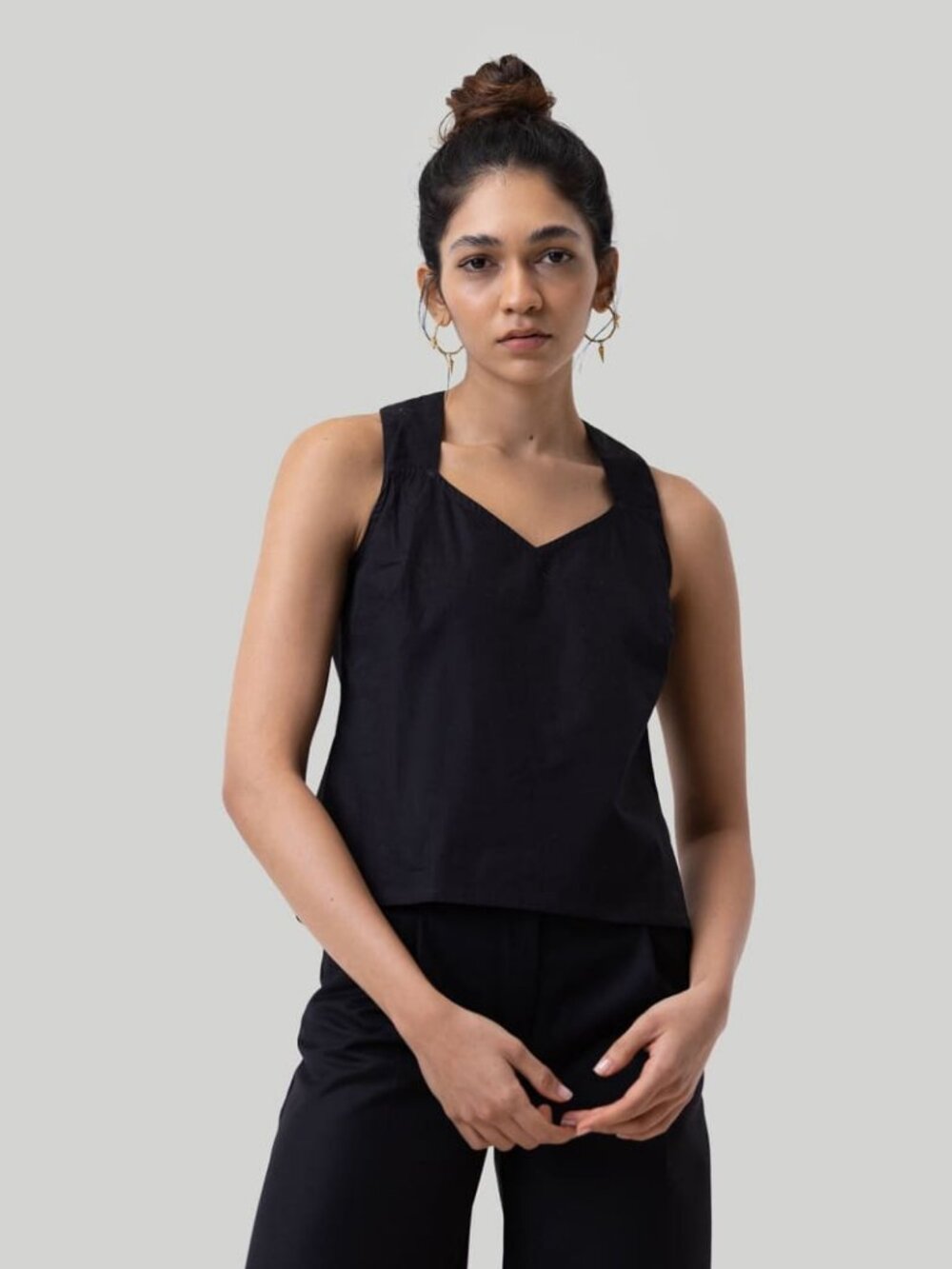 Crossback Tank Top - Black
